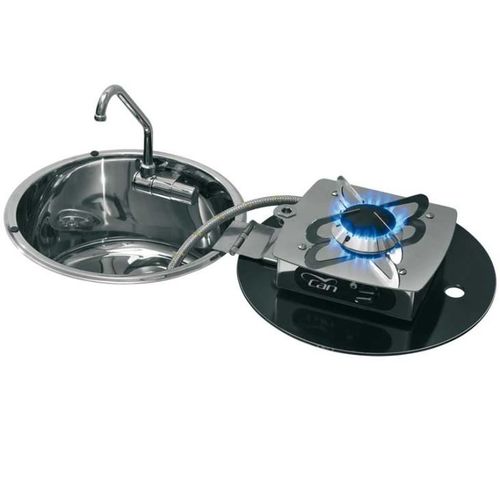 Combiné gaz/évier CAN FOLDY rond